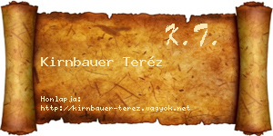 Kirnbauer Teréz névjegykártya